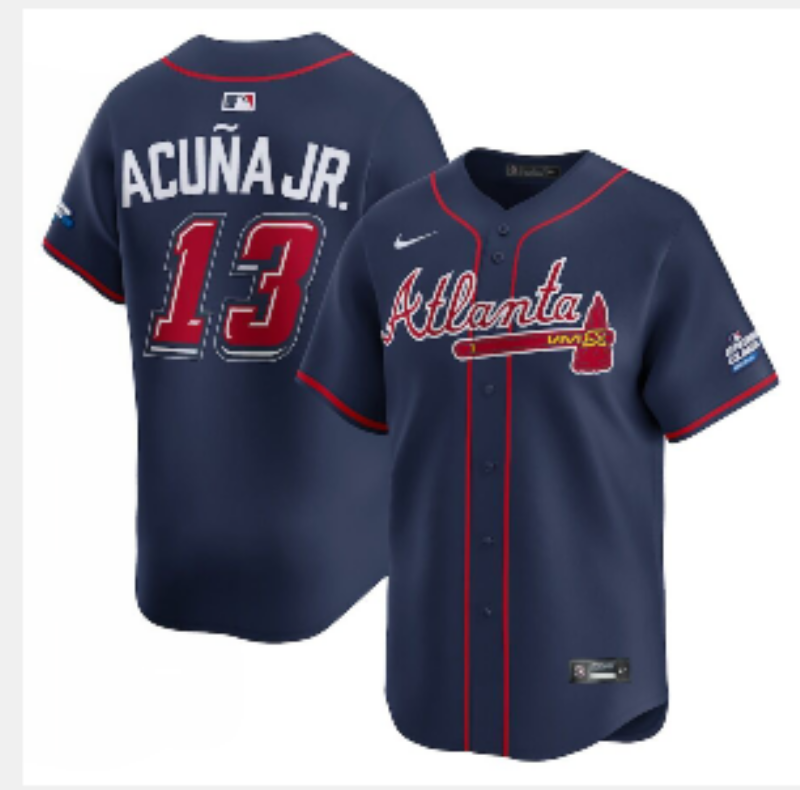 Men Atlanta Braves 13 Acuna Jr blue 2025 Nike MLB jersey
